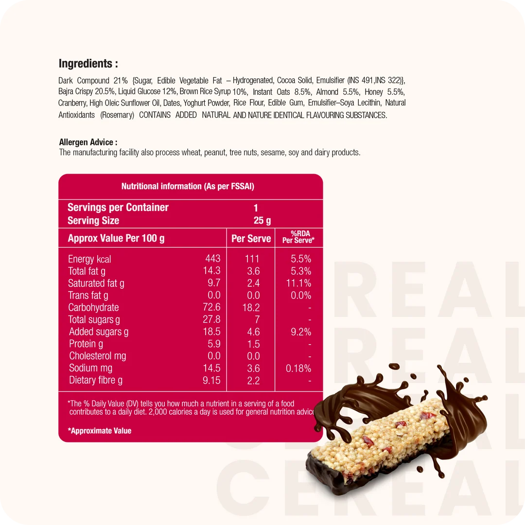 Cereal Bar Cranberry 150g (25g x 6 Packs)