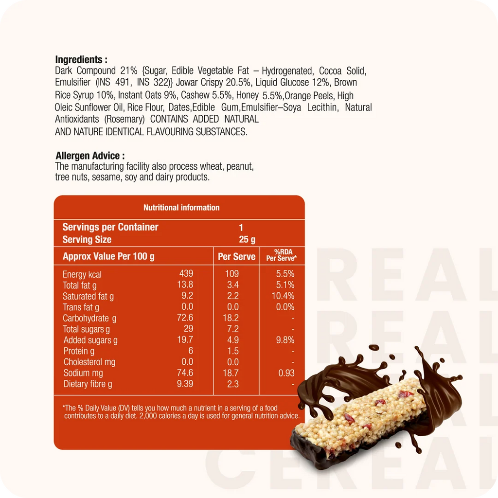 Cereal Bar Orange 150g (25g x 6 Packs)