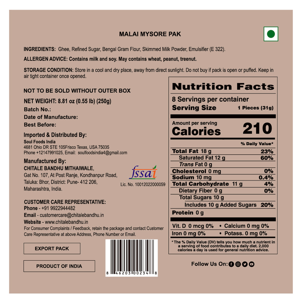 Malai Mysore Pak