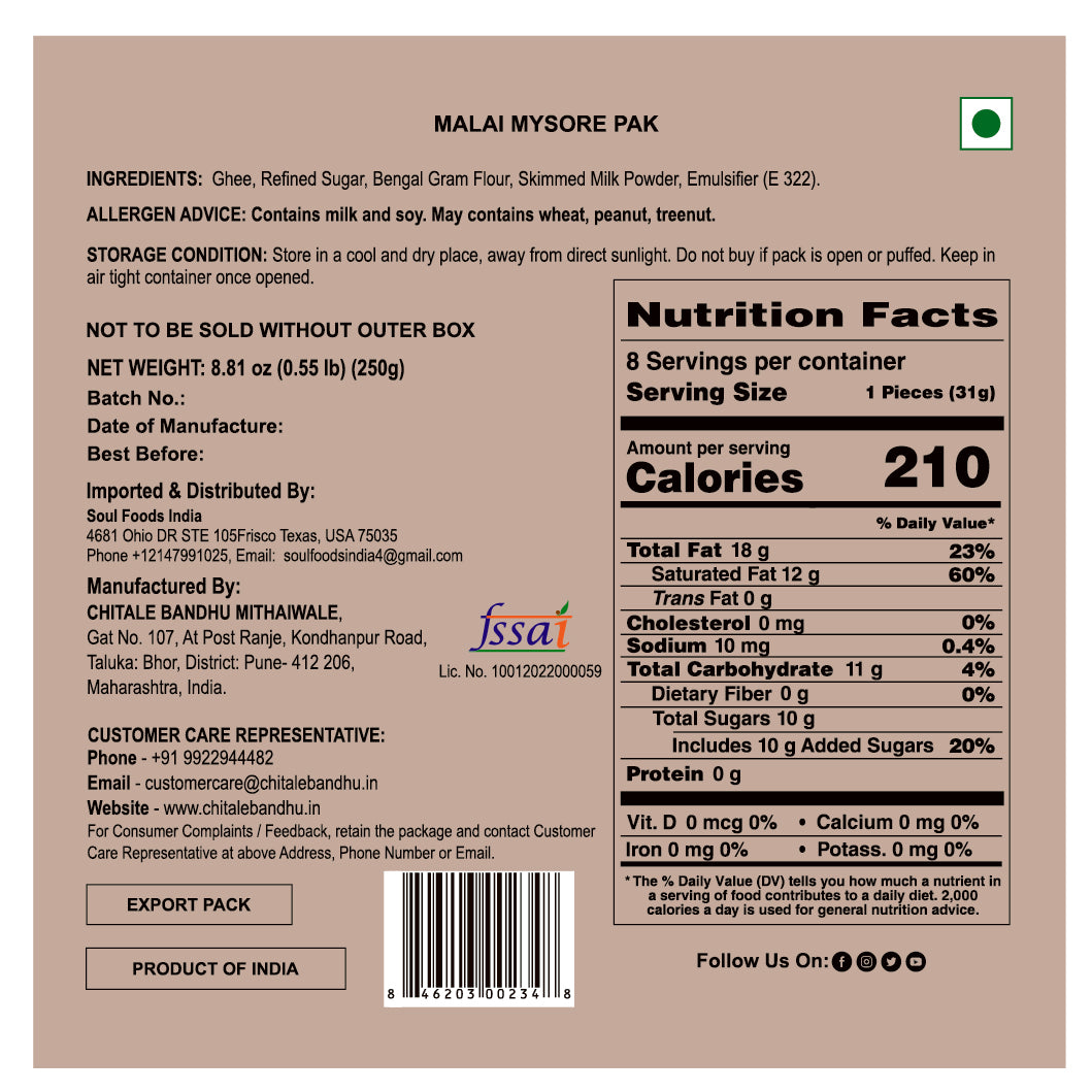 Malai Mysore Pak