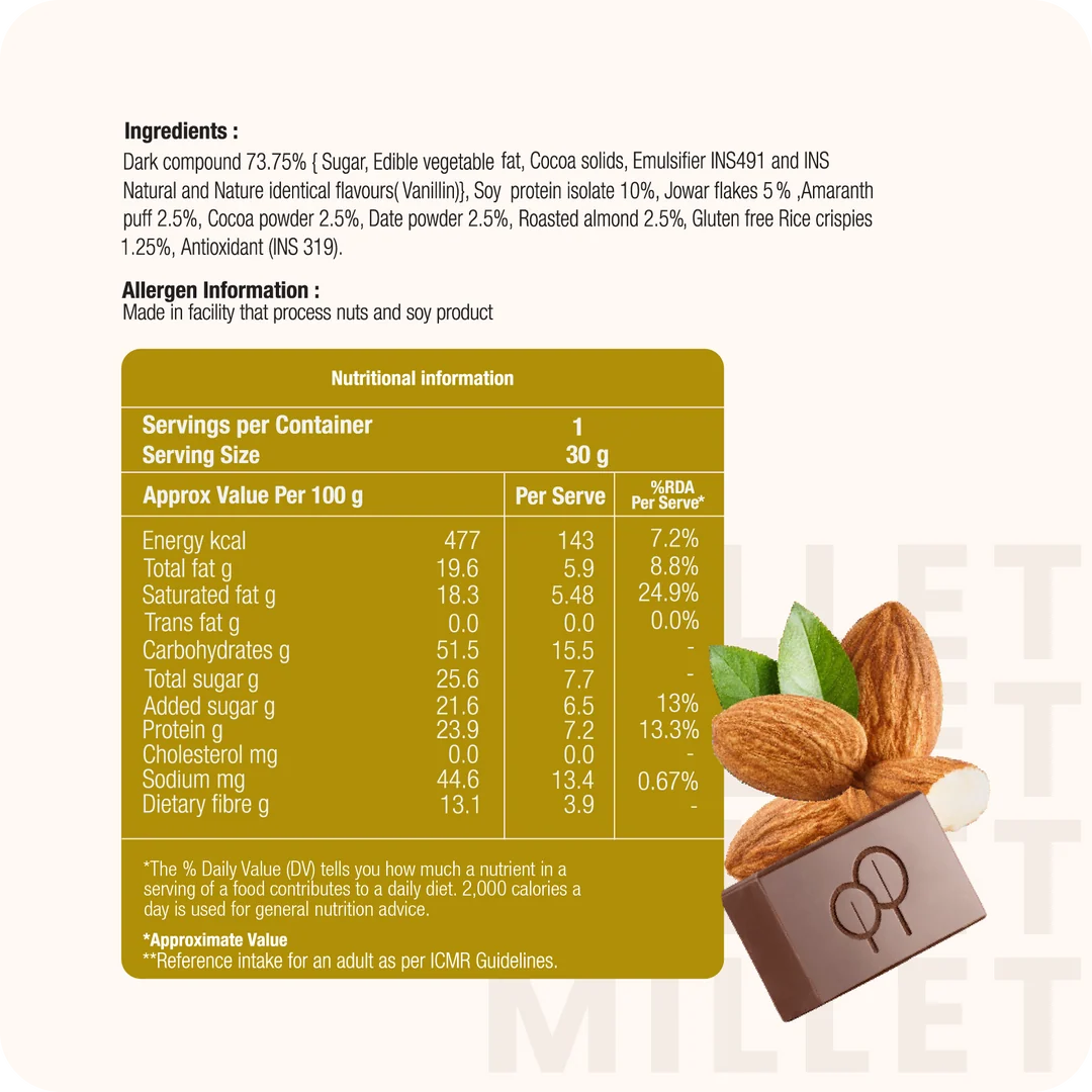 Millet Bar Almond 240gm (30gm x 8 nos)