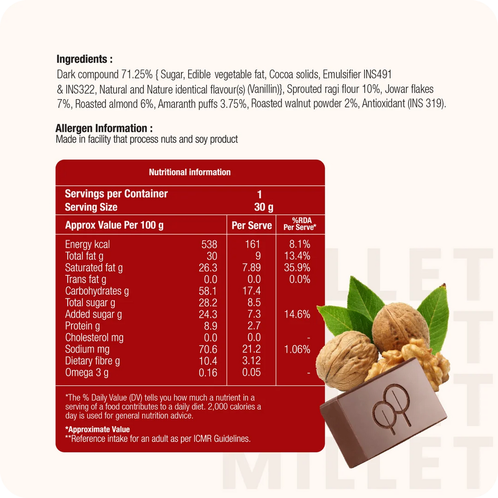 Walnut Millet Bar 240gm (30gm x 8 nos)