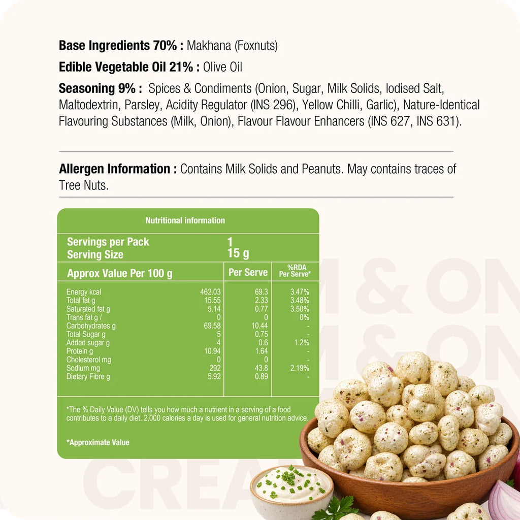 Makhana Sour Cream & Onion 60 g (15g x 4 Packs)