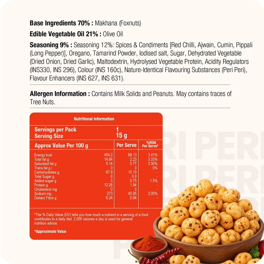 Makhana Peri Peri 60 g (15g x 4 Packs)