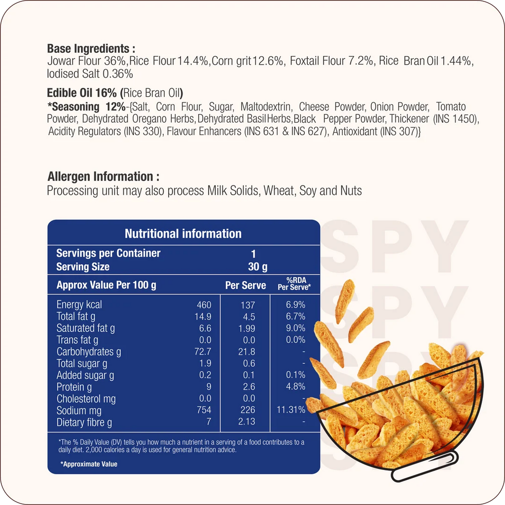Millet Crispy Pizza Masala 300g (30g x 10 Packs)