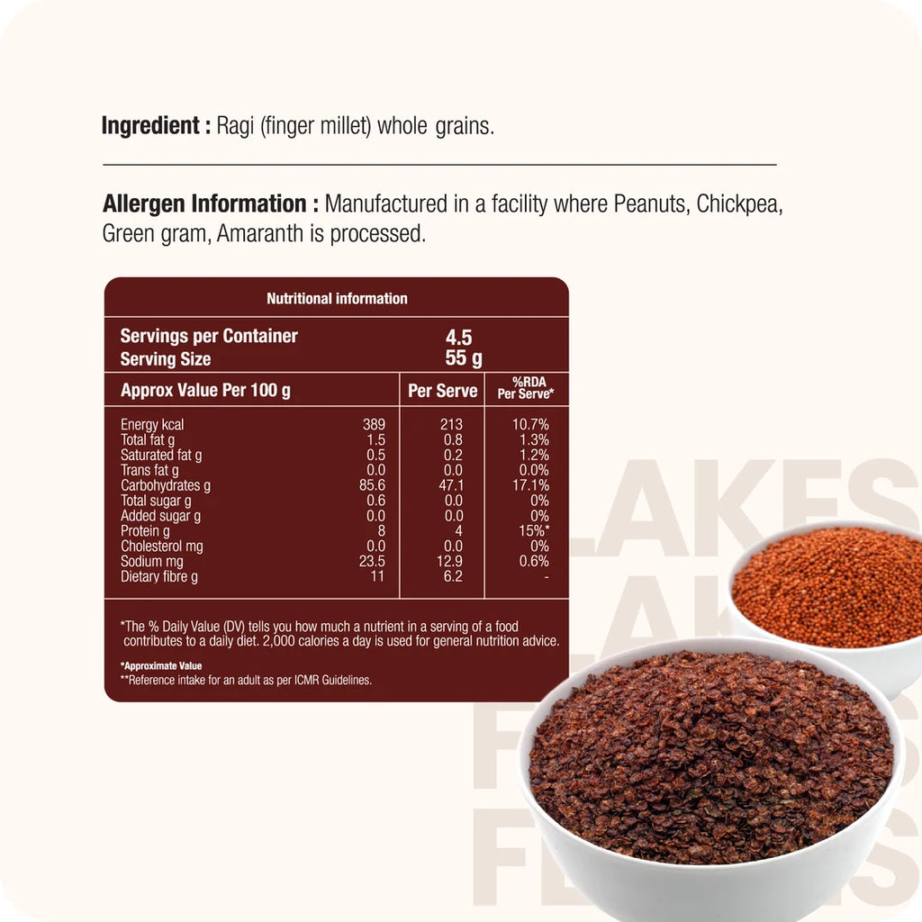 Ragi Flakes (Finger Millet Flakes) 250gm