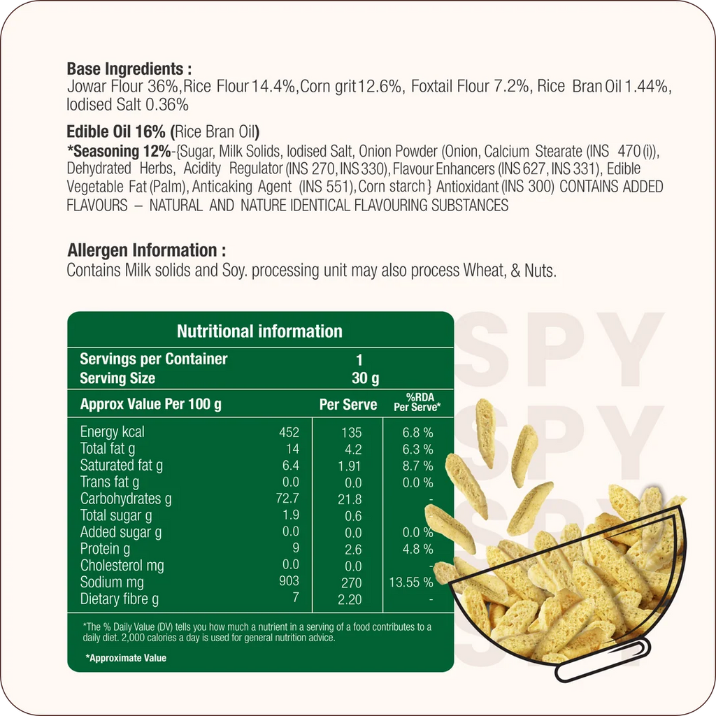 Millet Crispy Sour cream & Onion 300gm (30gm x 10 Packs)