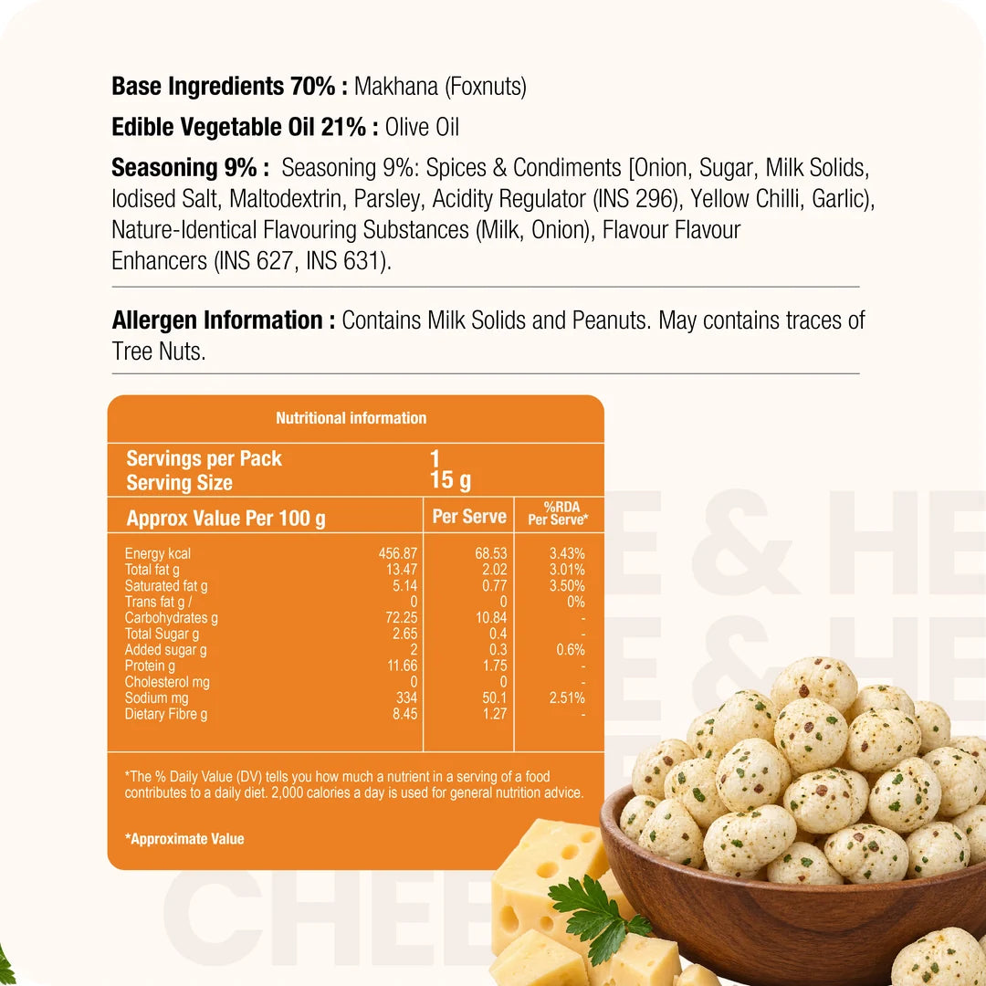 Makhana Cheese & Herbs 60 g (15g x 4 Packs)