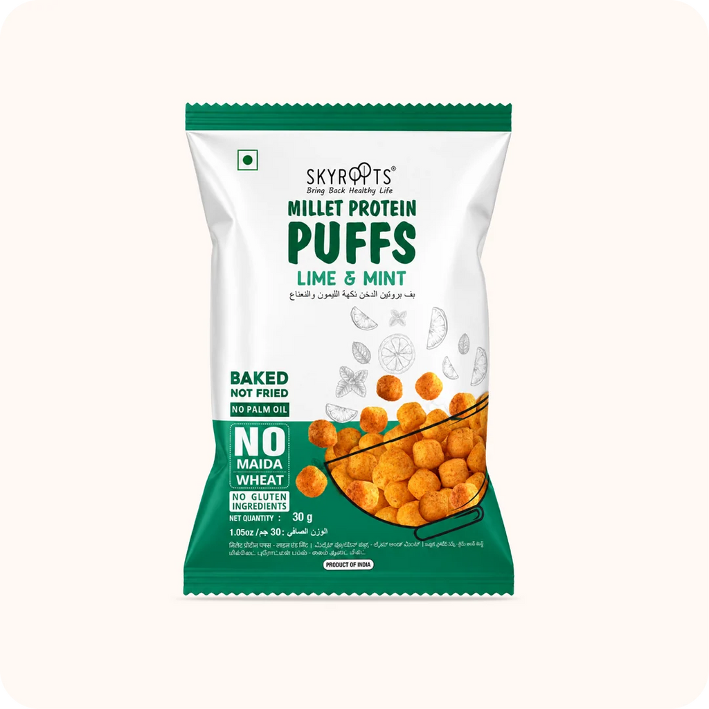 Millet Protein Puffs Lime and Mint 300g (30g x 10 Packs)