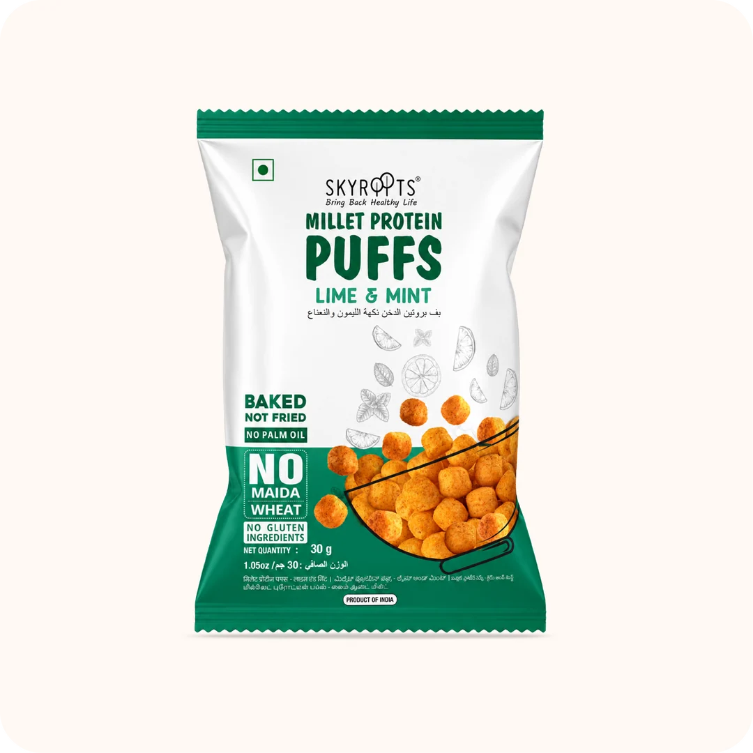 Millet Protein Puffs Lime and Mint 300g (30g x 10 Packs)