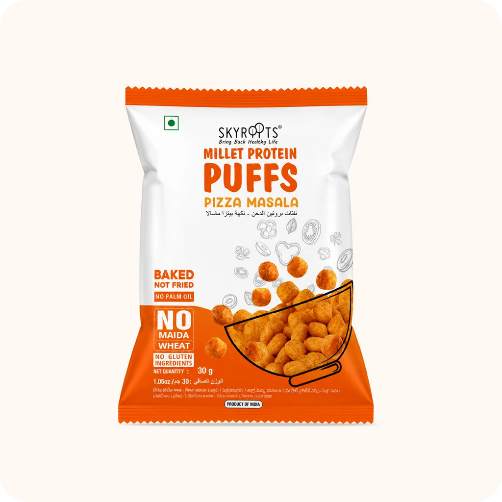 Millet Protein Puffs Pizza Masala 300g (30g x 10 Packs)