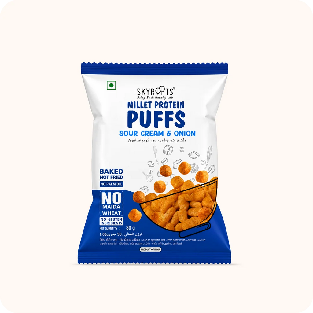 Millet Protein Puffs Sour Cream & Onion 300g (30g x 10 Packs)