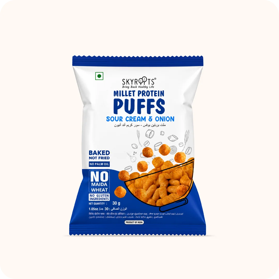 Millet Protein Puffs Sour Cream & Onion 300g (30g x 10 Packs)