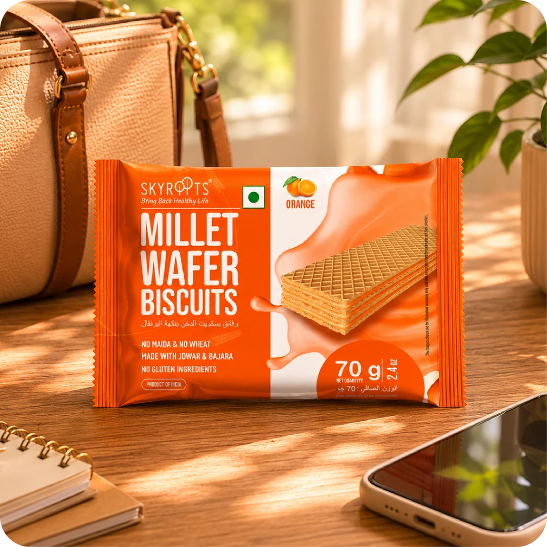 Millet Wafer Biscuits Orange 420g (70g x 6 Packs)