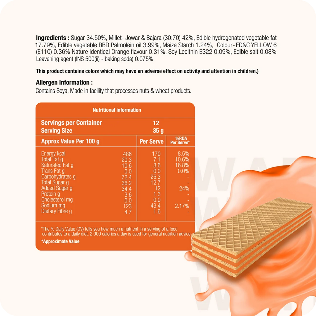 Millet Wafer Biscuits Orange 420g (70g x 6 Packs)