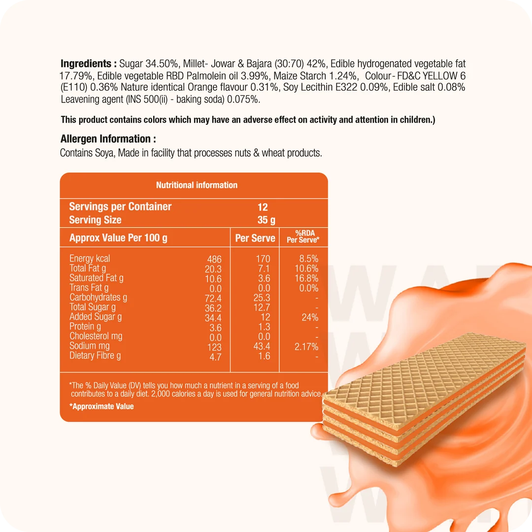 Millet Wafer Biscuits Orange 420g (70g x 6 Packs)