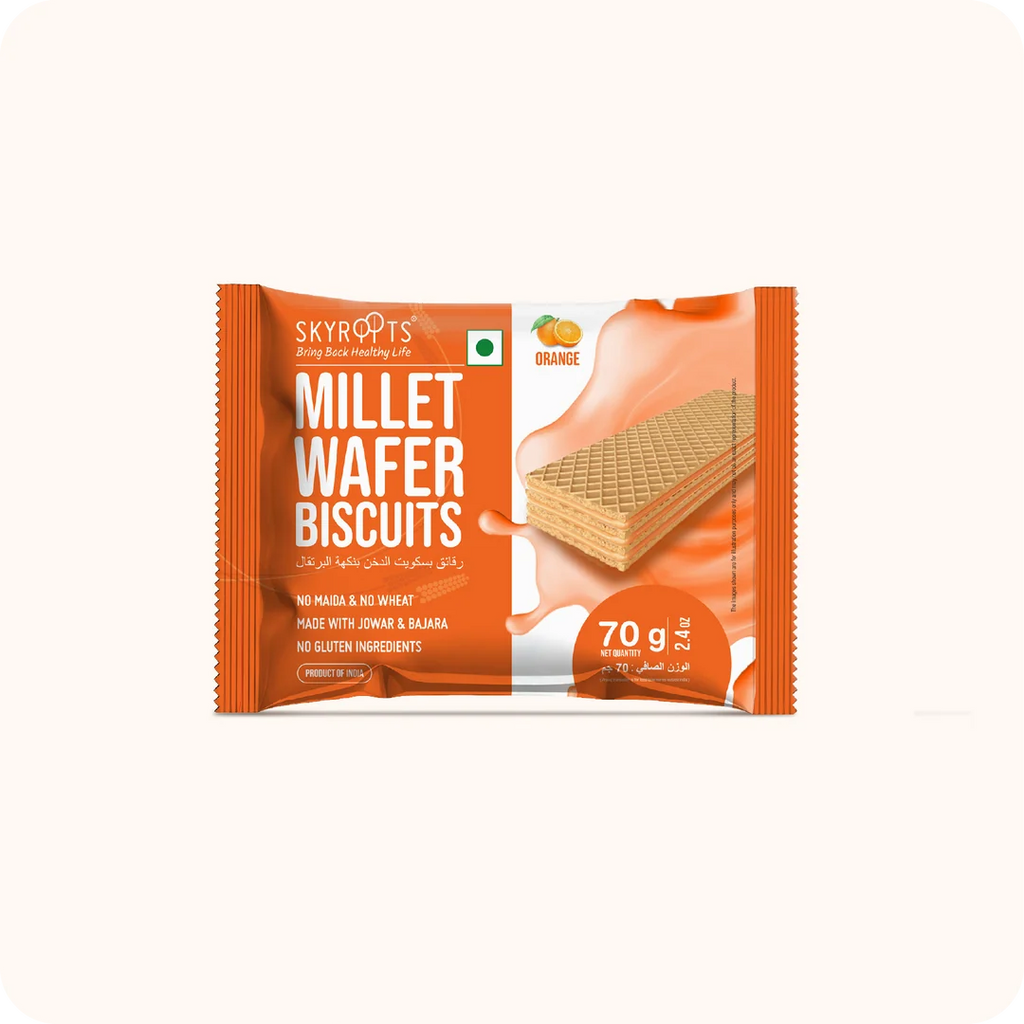 Millet Wafer Biscuits Orange 420g (70g x 6 Packs)