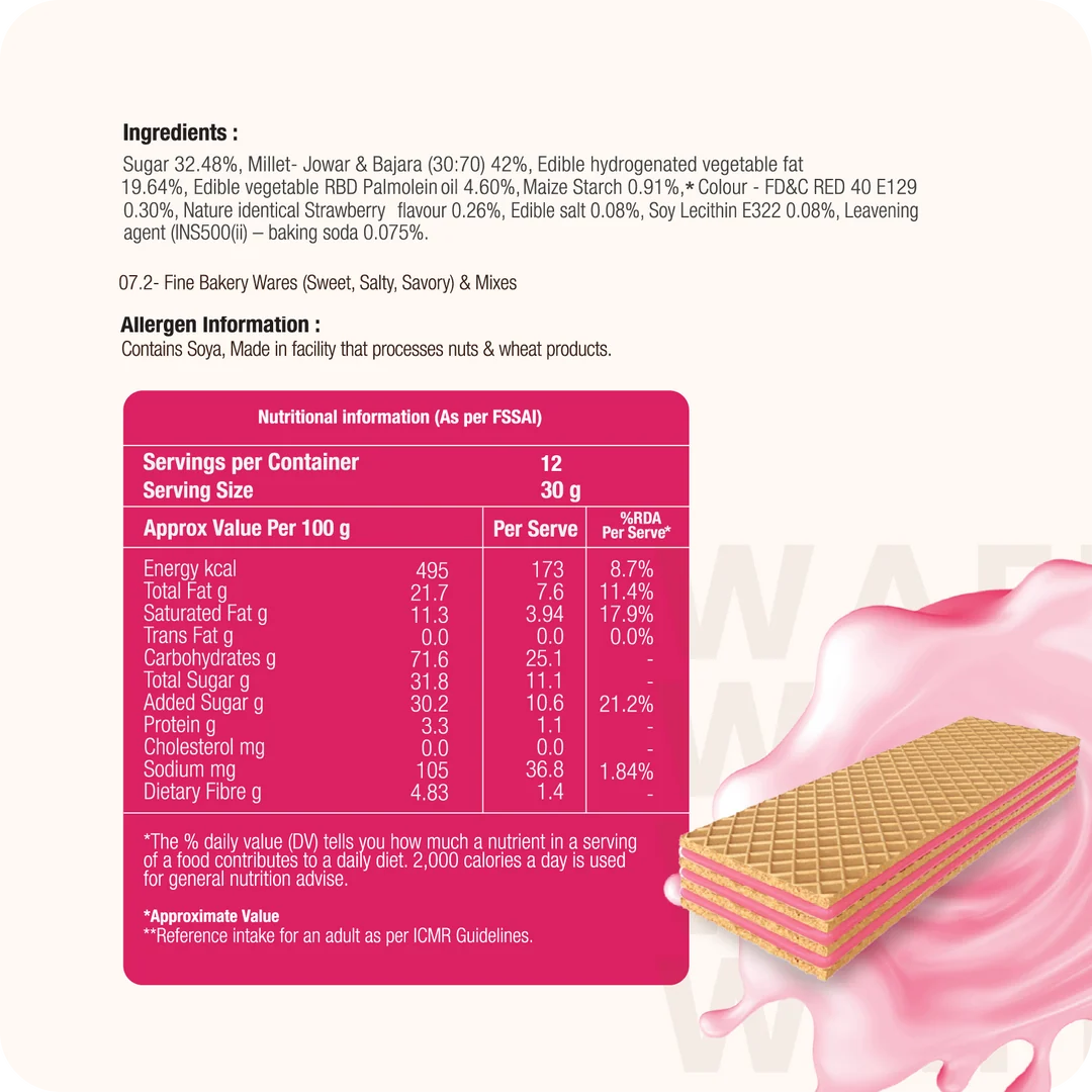 Millet Wafer Biscuits Strawberry 420g (70g x 6 Packs)