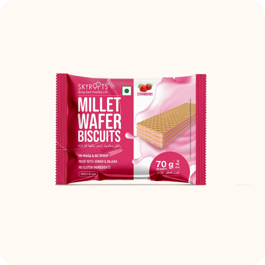 Millet Wafer Biscuits Strawberry 420g (70g x 6 Packs)