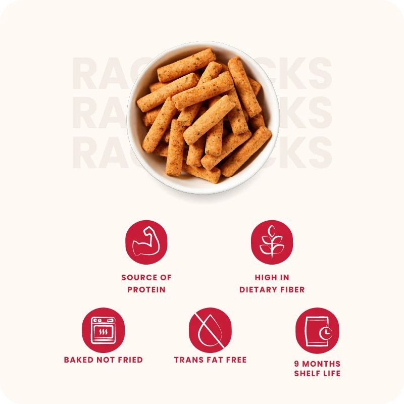 Millet Ragi Sticks Pizza Masala 300g (30g x 10 Packs)